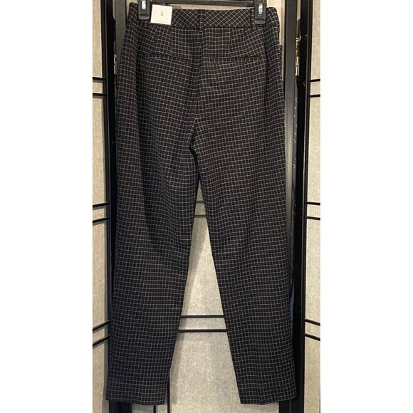 White House Black Market Black and White Tapered Grid Effortless Womens Sz 4 R - Picture 2 of 13